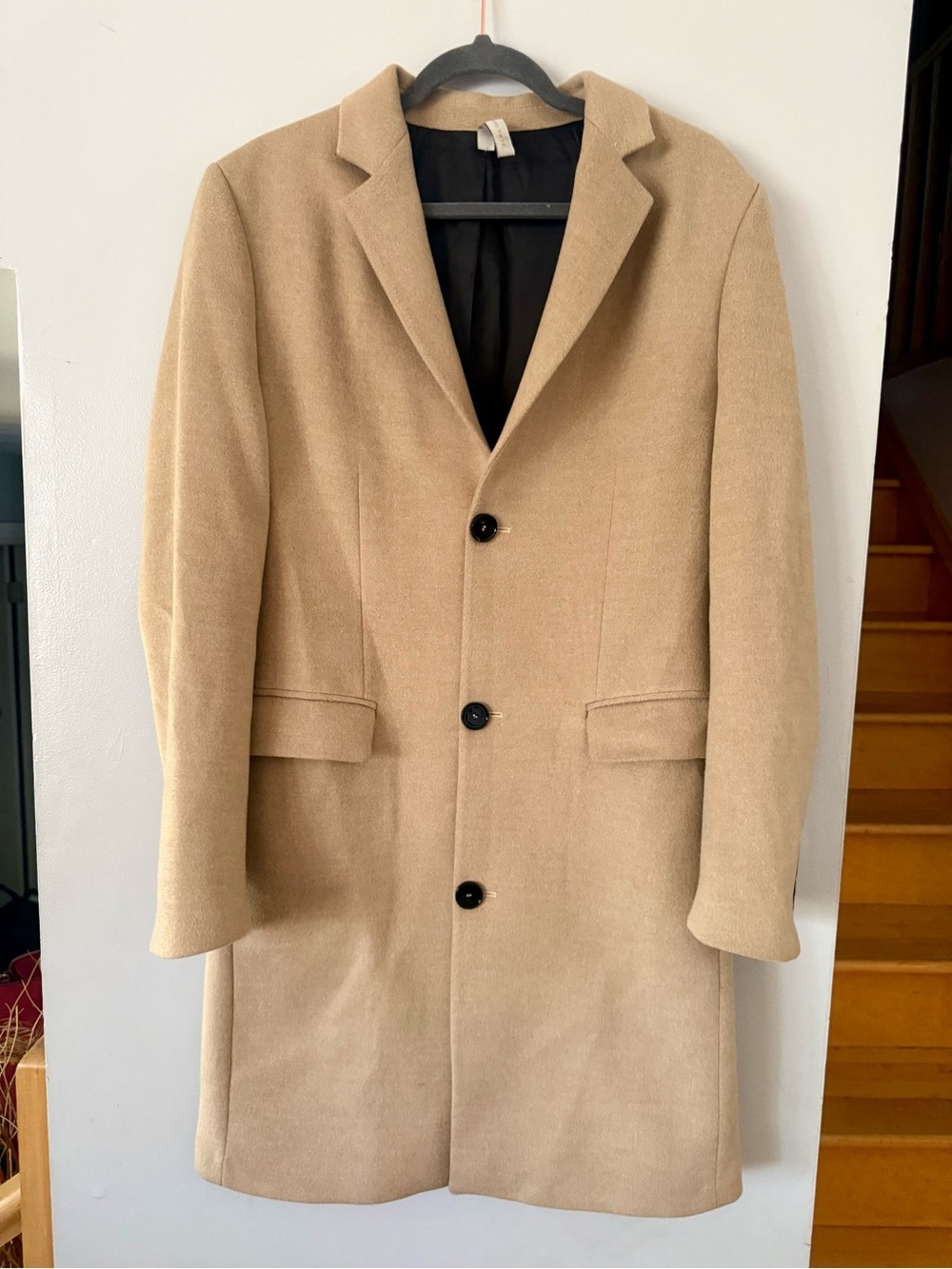 EUC Zara Man Classic Camel Wool Blend Overcoat - Single Breasted - size M
